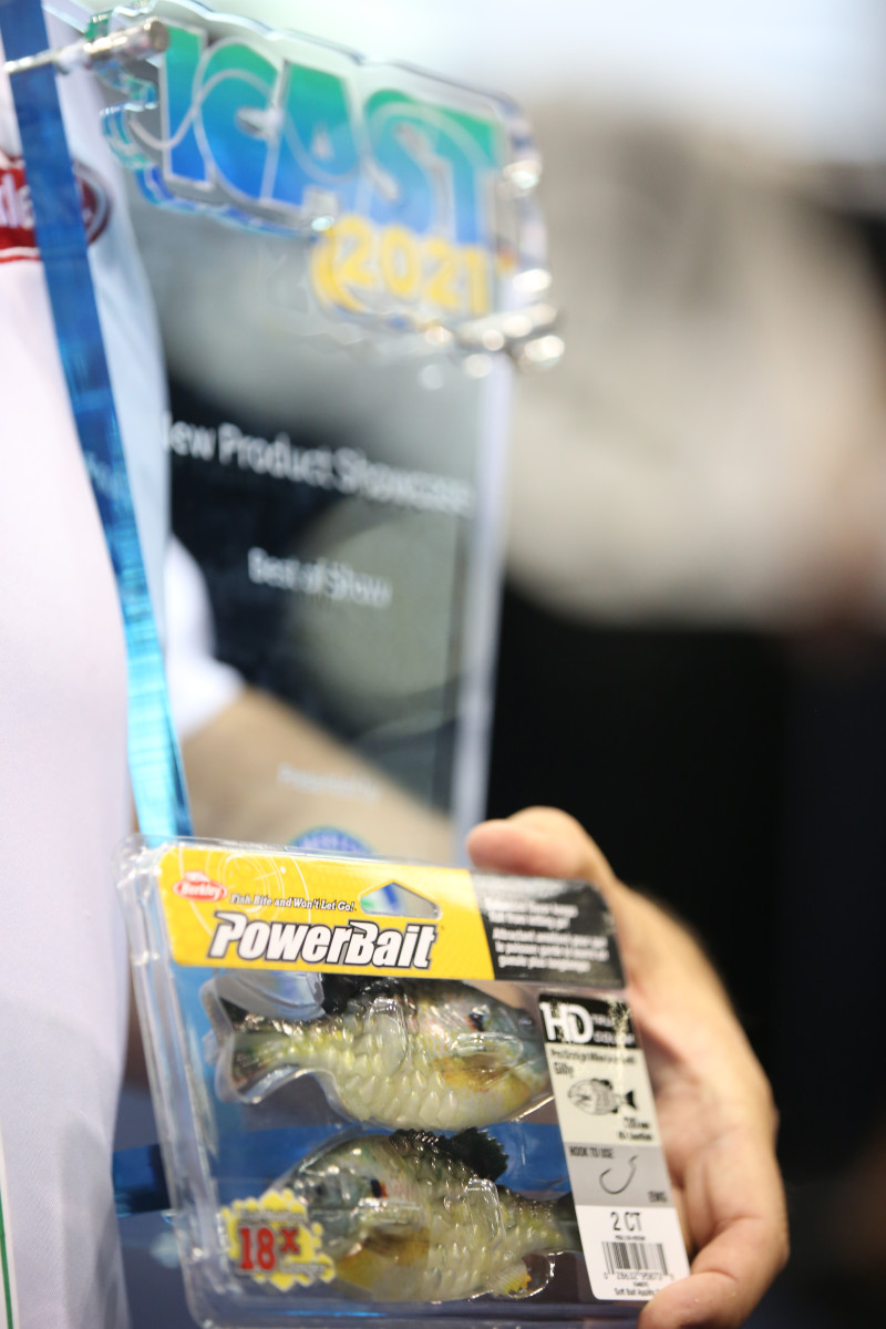 Berkley’s Gilly fishing lure, designed by bass pro Mike Iaconelli, took home Best in Show honors. 