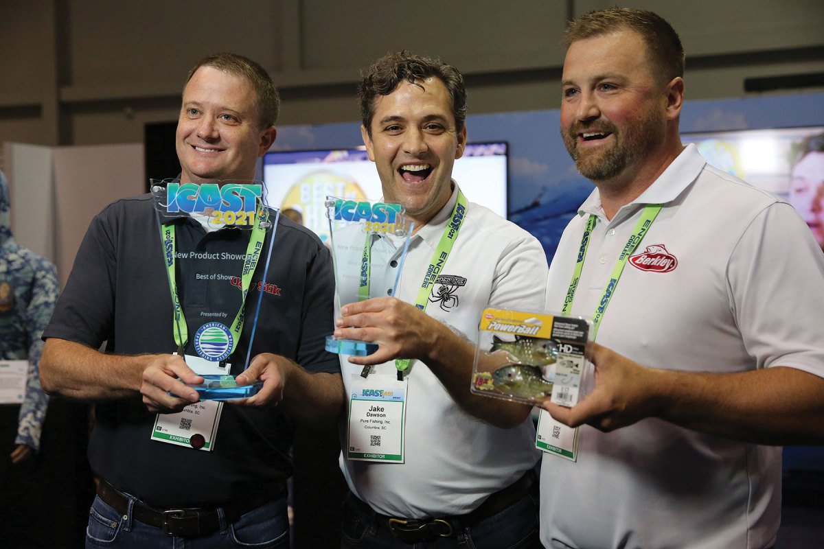 In an ICAST first, a fishing lure — the Berkley PowerBait Gilly — won Best of Show.