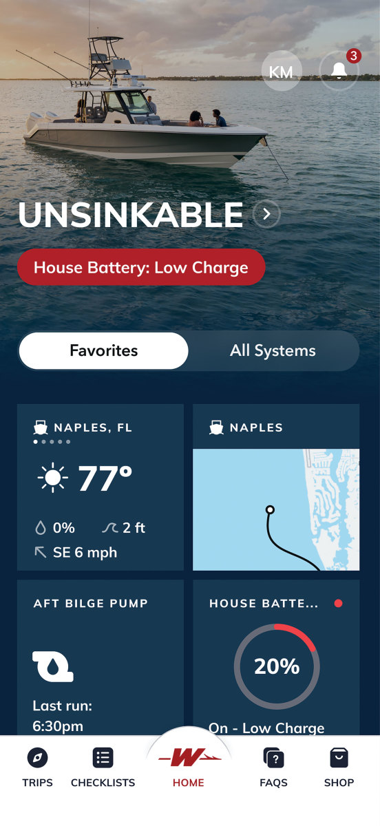 A Boston Whaler remote-monitoring app